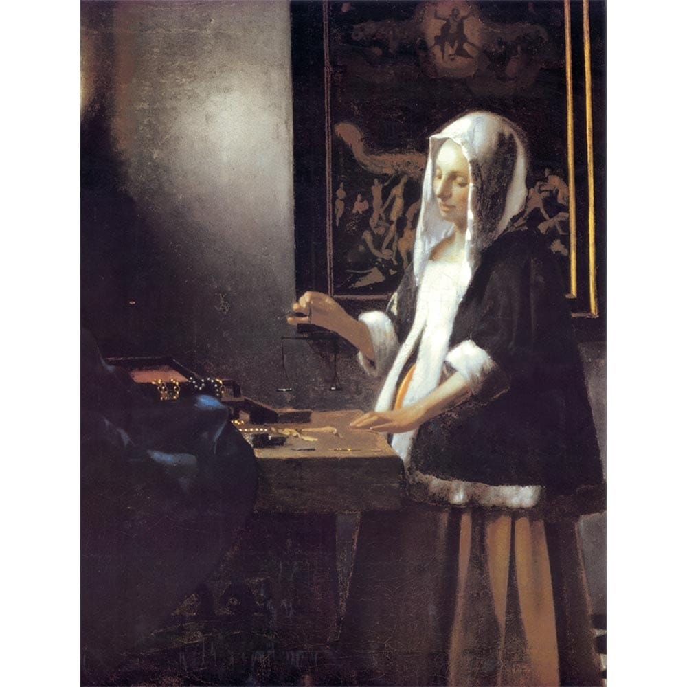 天びんを持つ女性 【6号】 ヨハネス・フェルメール 【 額縁が選べる 額入り 複製画 絵画 】