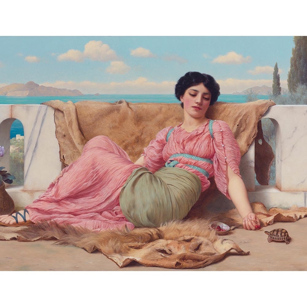 The Quiet Pet 【6号】 ジョン・ウィリアム・ゴッドワード 【 額縁が選べる 額入り 複製画 絵画 】