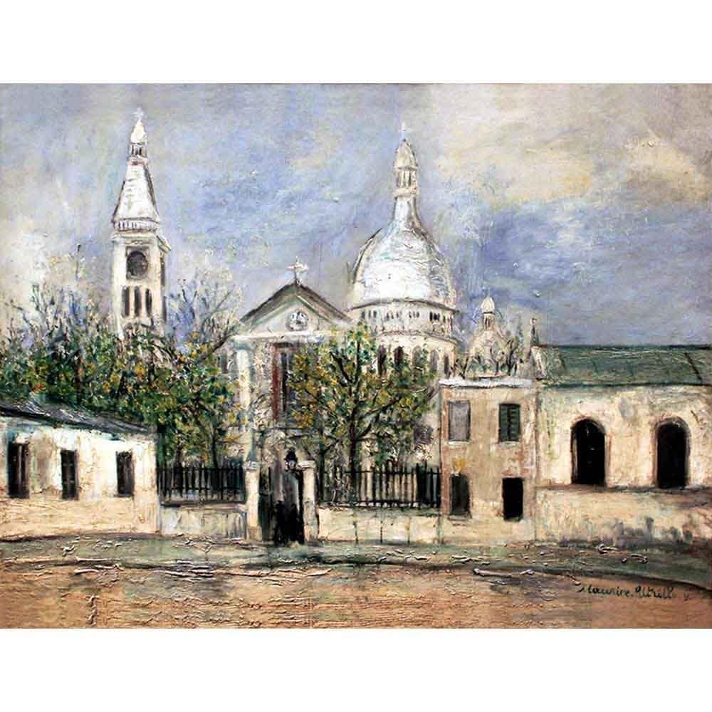 モーリス・ユトリロ、『ランスの聖堂』、希少画集画、高級新品額