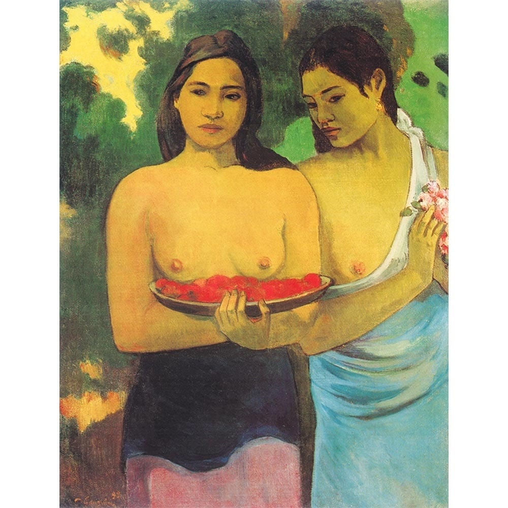 二人のタヒチの女 【6号】 ポール・ゴーギャン 【 額縁が選べる 額入り 複製画 絵画 】
