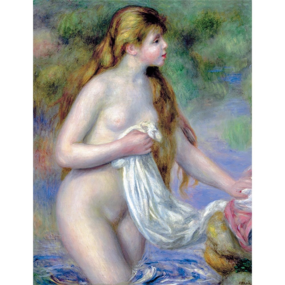 水浴する長い髪の女性 【6号】 ピエール＝オーギュスト・ルノワール 【 額縁が選べる 額入り 複製画 絵画 】