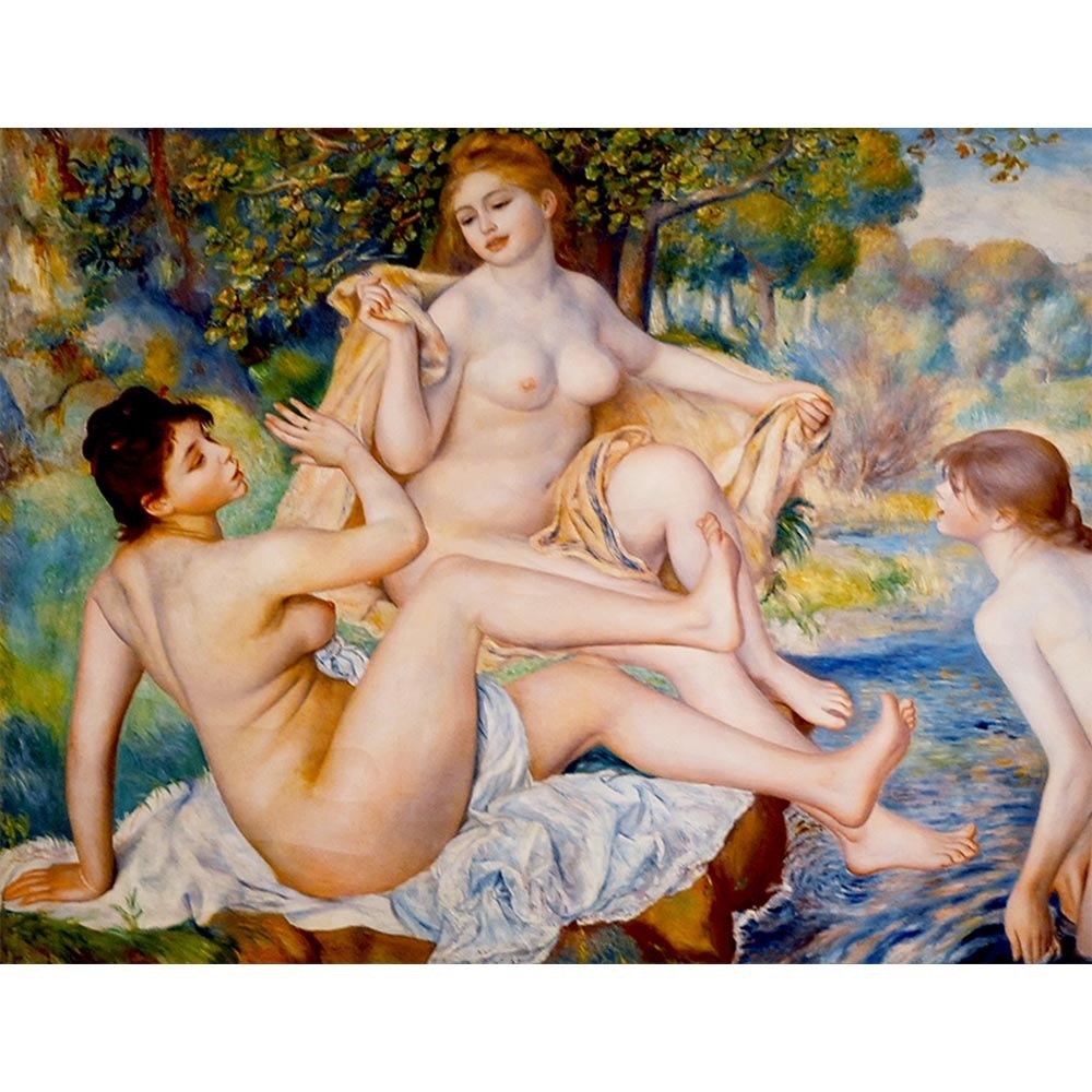 入浴する三人の女性 【6号】 ピエール＝オーギュスト・ルノワール 【 額縁が選べる 額入り 複製画 絵画 】
