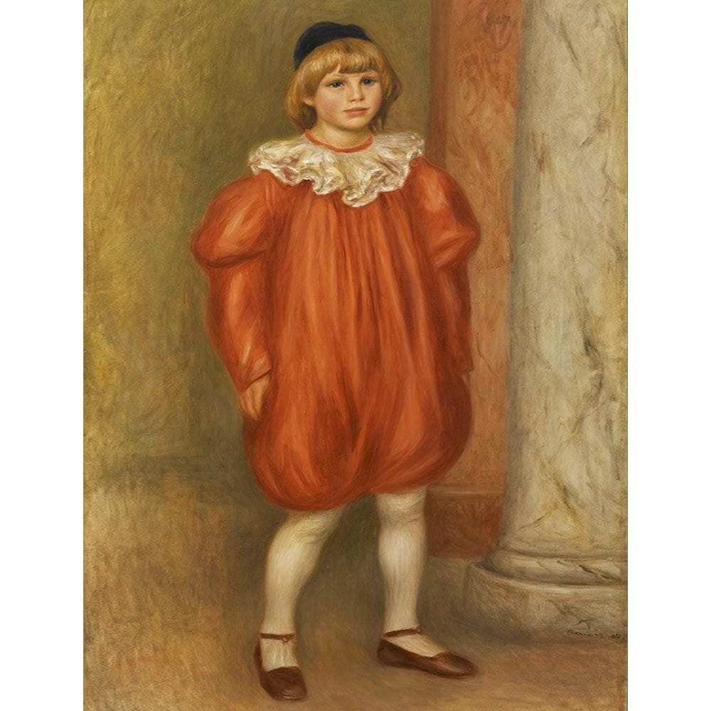 ルノワール 絵画 ルノワール 絵画 4号 子犬を抱く少女 4号 立体複製名画 額付き