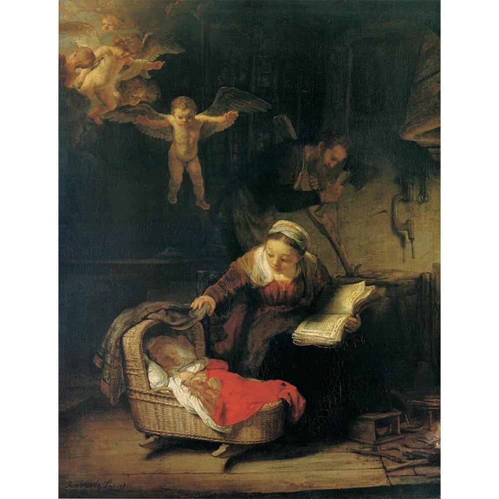 天使のいる聖家族 【6号】 レンブラント・ファン・レイン 【 額縁が
