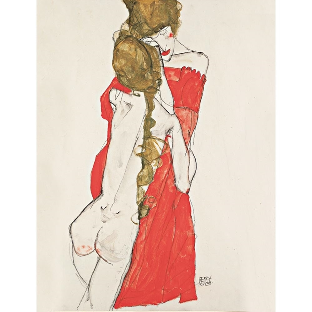 母と娘 【8号】 エゴン・シーレ 【 額縁が選べる 額入り 複製画 絵画 】