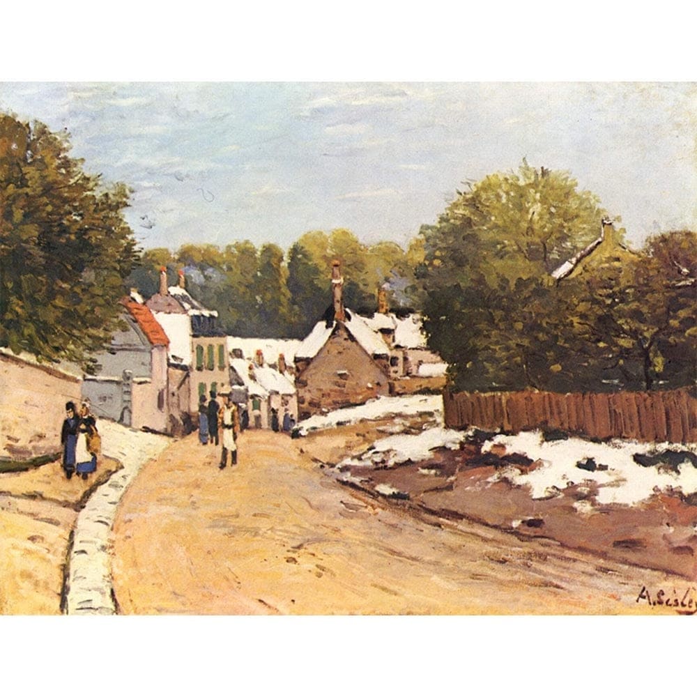 ルヴシエンヌの初雪 【8号】 シスレー 【 額縁が選べる 額入り 複製画 絵画 】