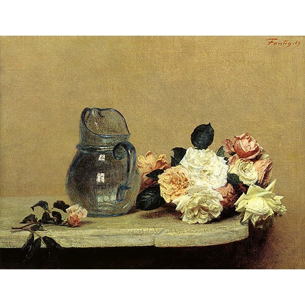 バラのある静物 【8号】 アンリ・ファンタン＝ラトゥール 【 額縁が選べる 額入り 複製画 絵画 】