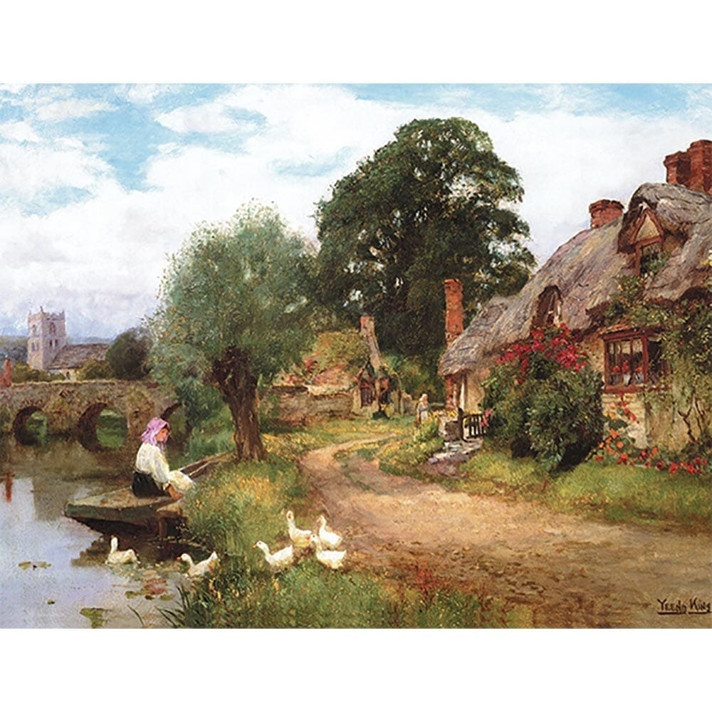 夏の田園風景 【8号】 イーンド・キング 【 額縁が選べる 額入り 複製画 絵画 】