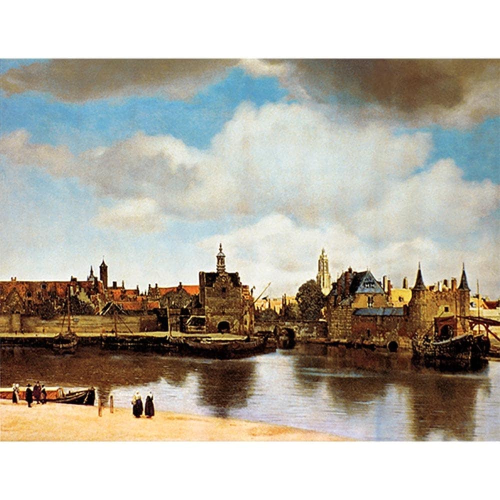 名画　額付　フェルメール デルフト眺望 フェルメール 「デルフトの眺望」 4号 立体複製名画 【5