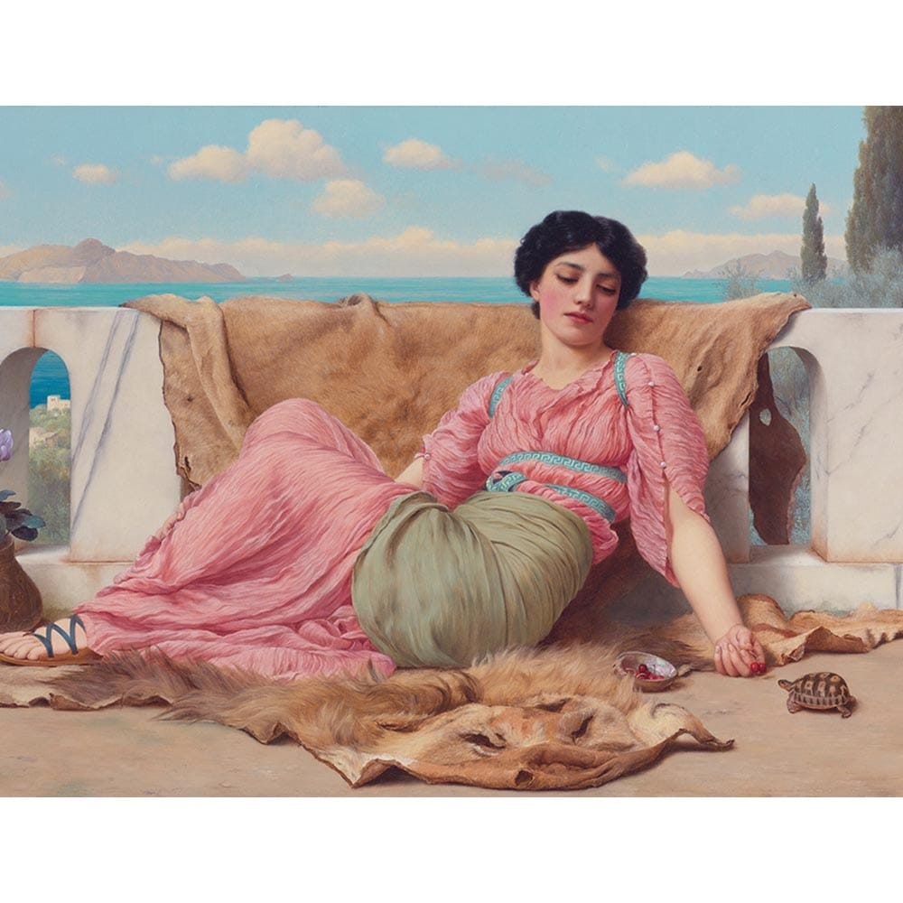 The Quiet Pet 【8号】 ジョン・ウィリアム・ゴッドワード 【 額縁が選べる 額入り 複製画 絵画 】