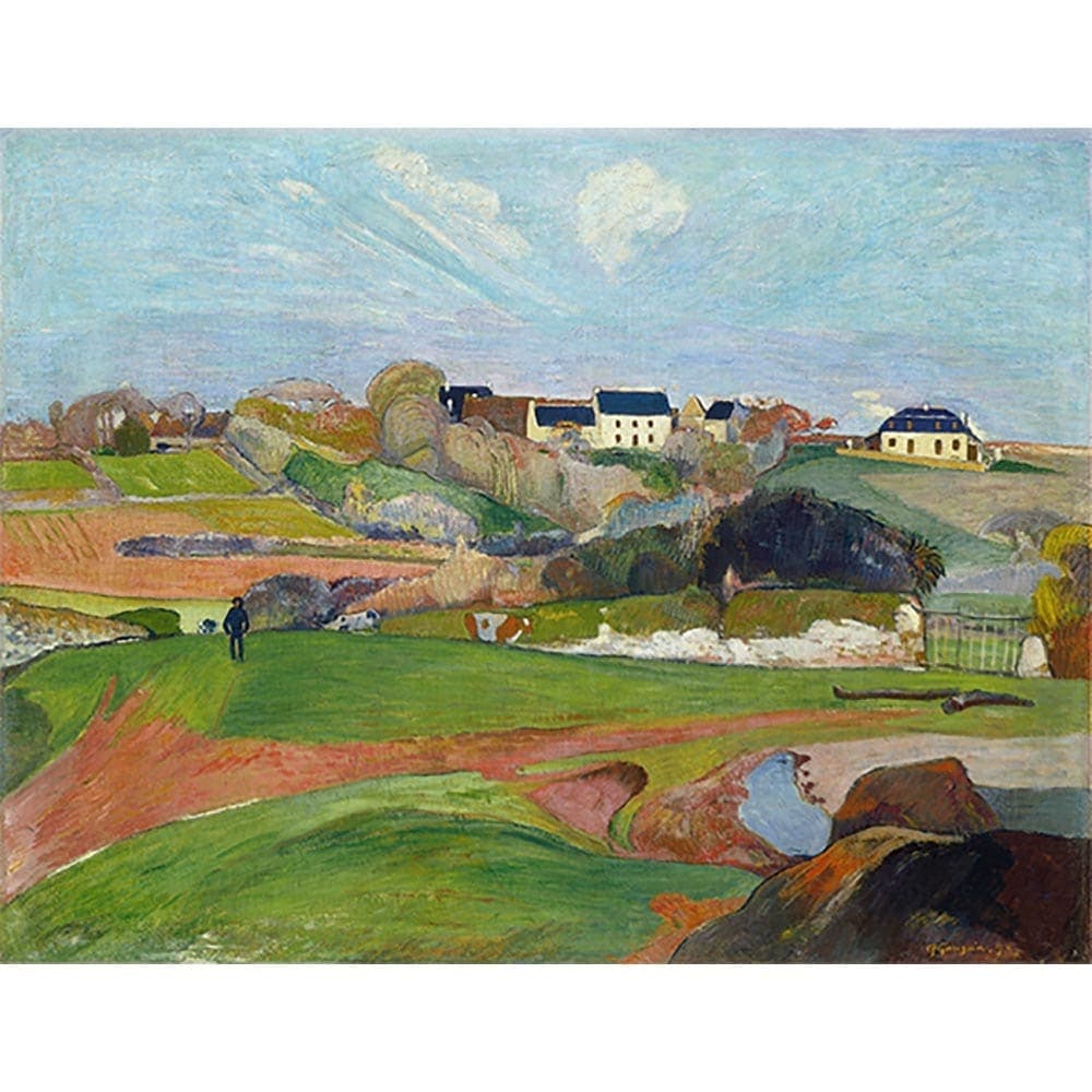 ポール・ゴーギャン、【風景の中の牛】、希少な画集画・マット紙 ポール・ゴーギャン、【風景の中の牛】、希少な画集画・マット紙