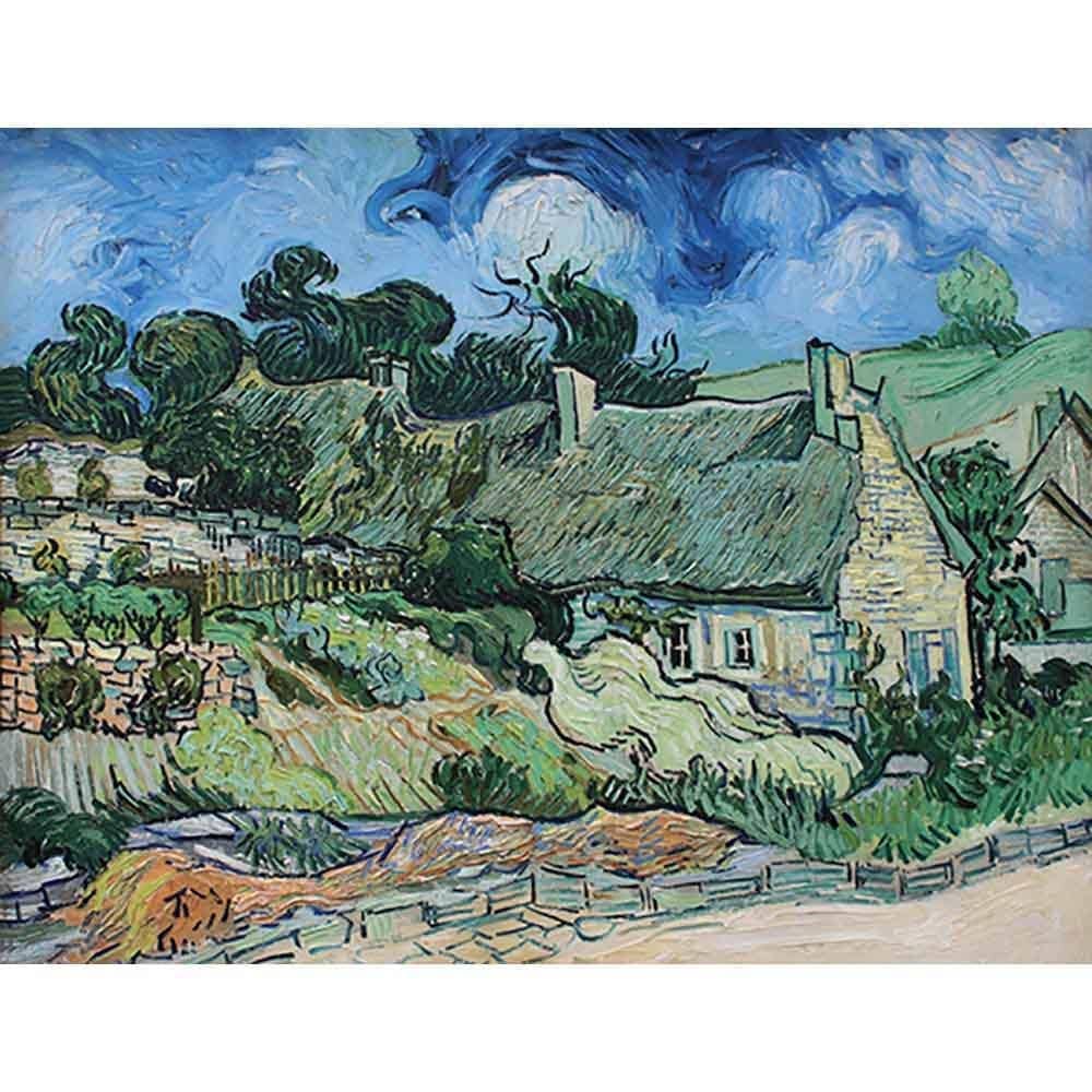 わらぶき屋根の家々 【8号】 フィンセント・ファン・ゴッホ 【 額縁が選べる 額入り 複製画 絵画 】