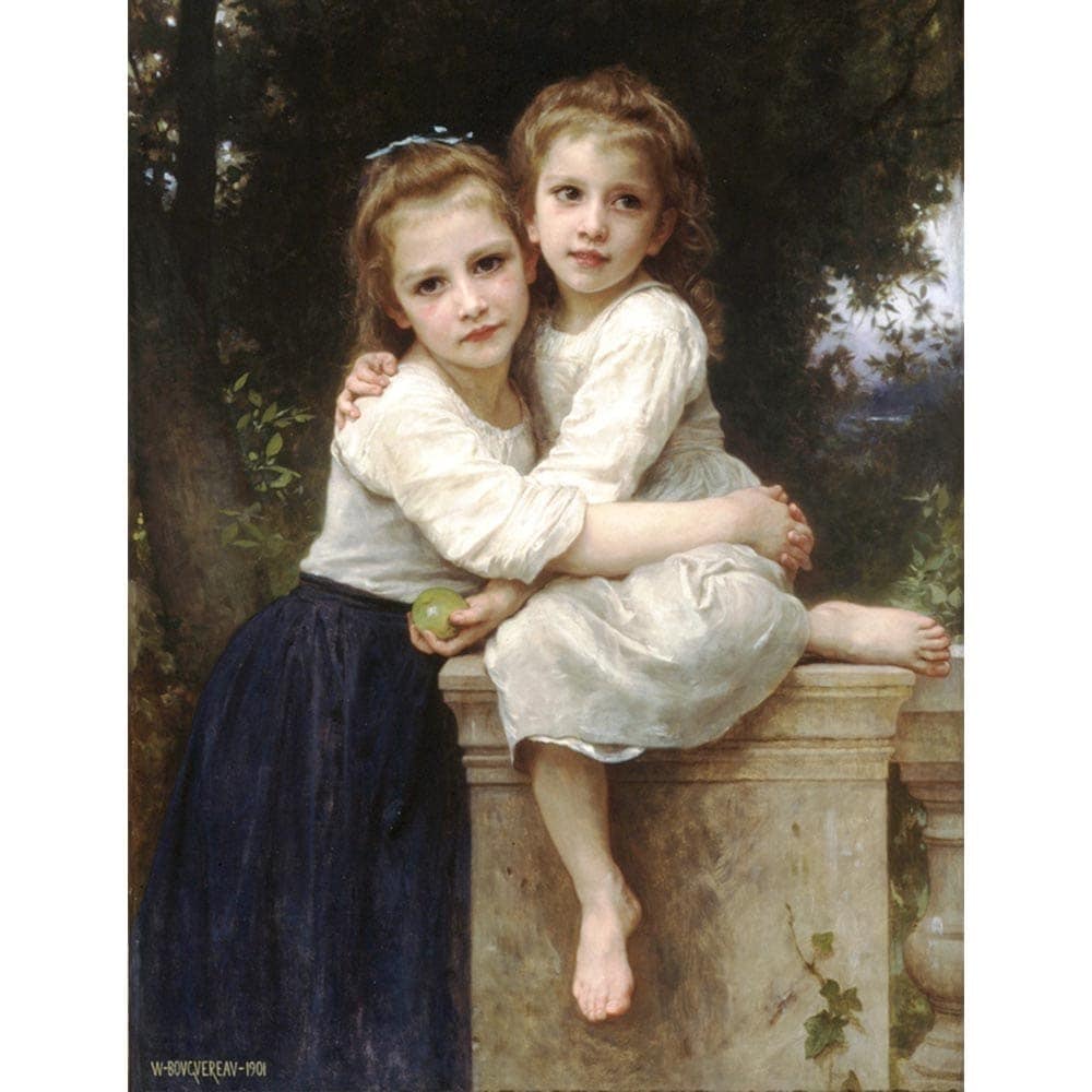 2人の姉妹 【8号】 ウィリアム・アドルフ・ブグロー 【 額縁が