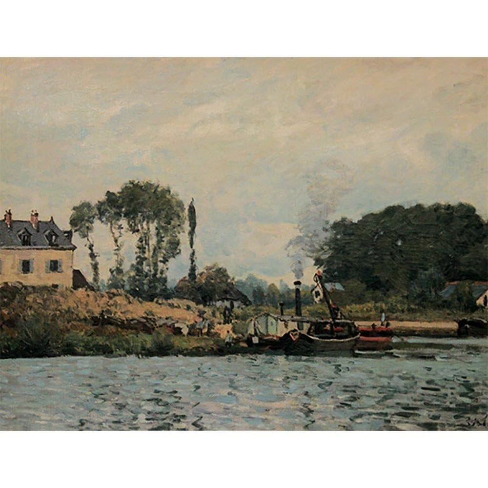 ブージヴァルの港の船 【10号】 シスレー 【 額縁が選べる 額入り 複製画 絵画 】|エコワン オンラインショップ|世界の名画:【10号サイズ】