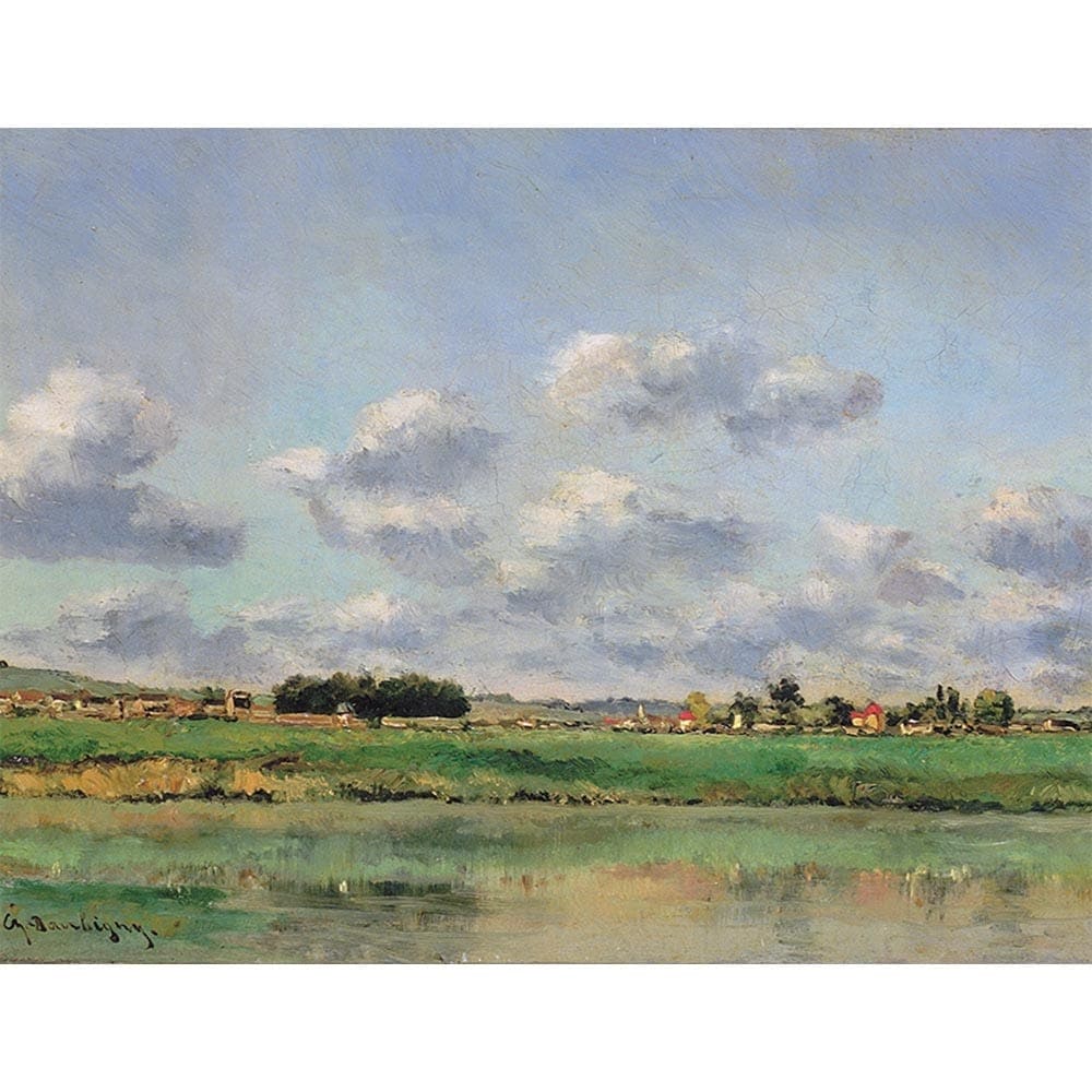 ウアズ川の風景 【10号】 シャルル＝フランソワ・ドービニー 【 額縁が選べる 額入り 複製画 絵画 】