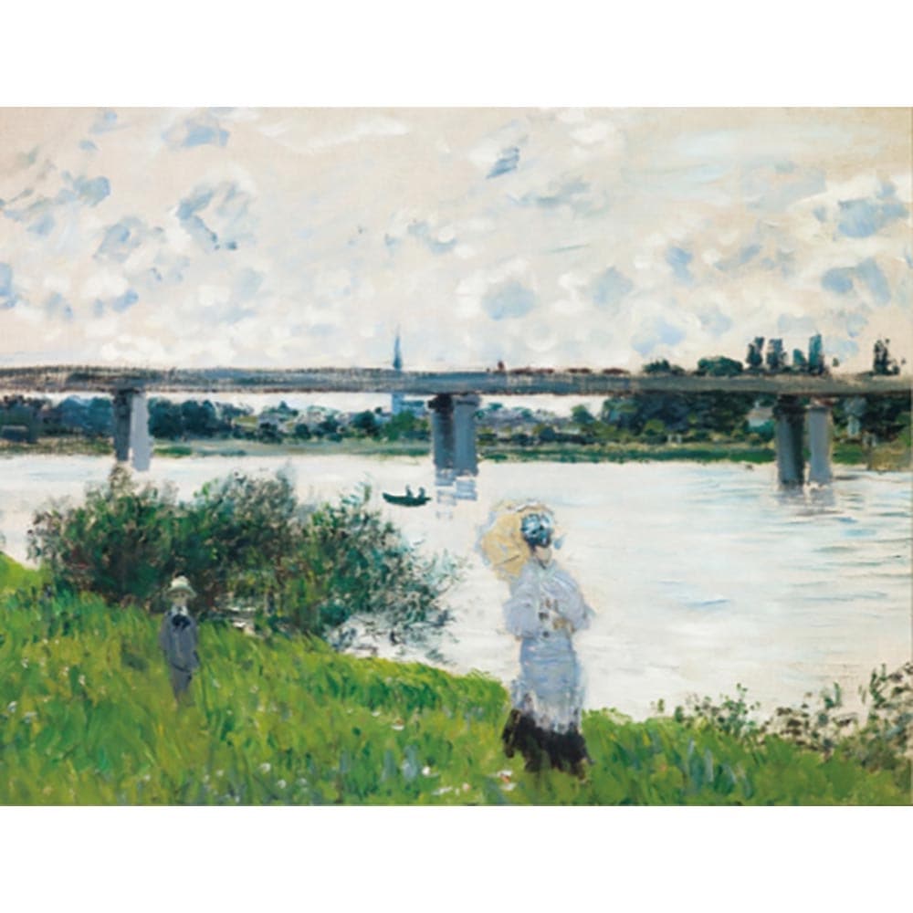 アルジャントゥイユの鉄橋と散歩 【10号】 クロード・モネ 【 額縁が選べる 額入り 複製画 絵画 】
