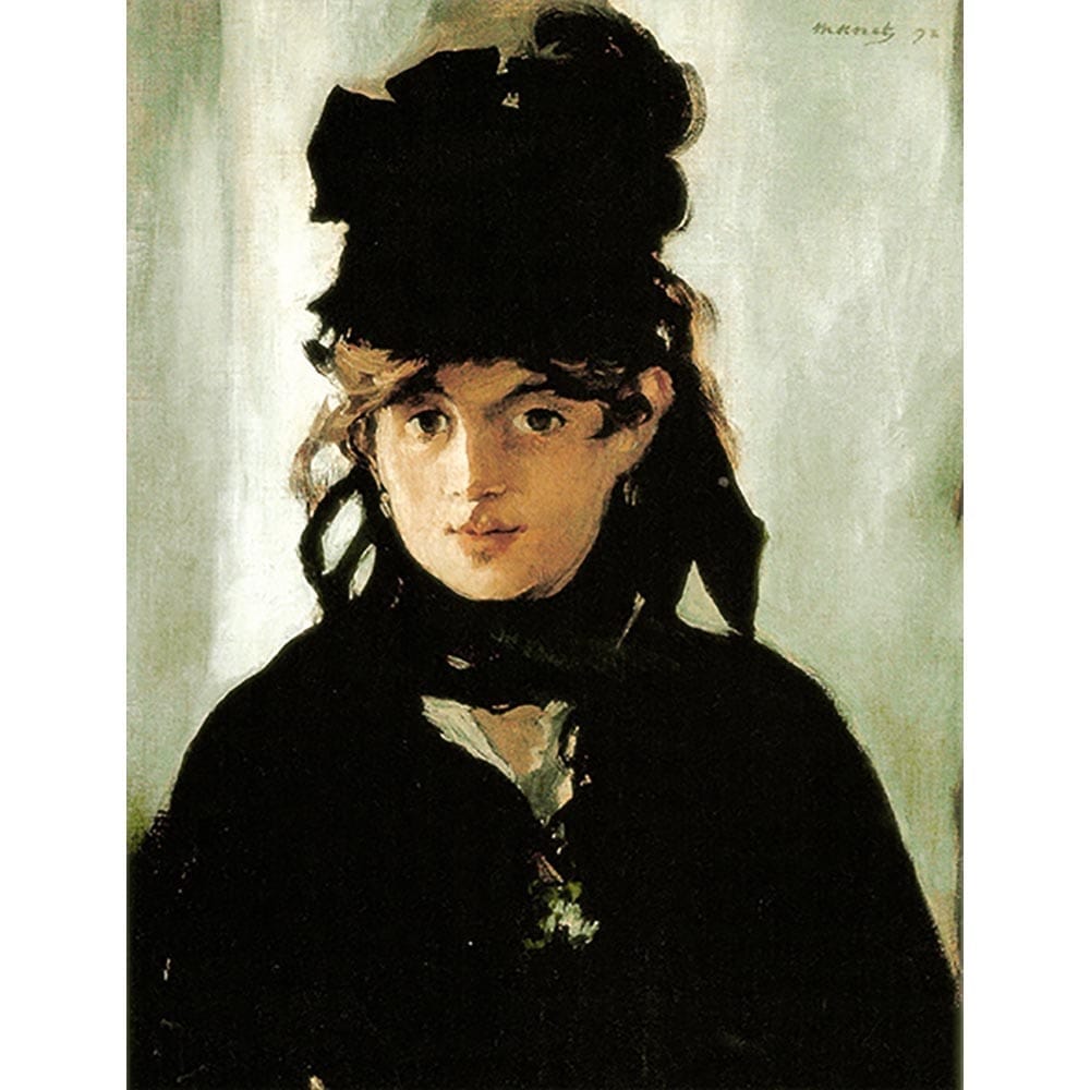 黒い帽子を被ったベルト・モリゾ 【10号】 エドゥアール・マネ 【 額縁が選べる 額入り 複製画 絵画 】