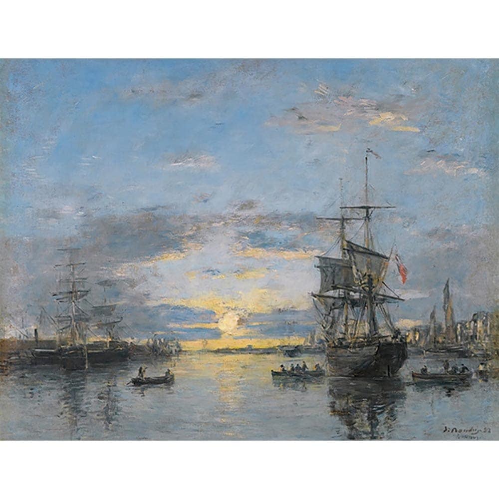 ル・アーブル、夕日の港 【10号】 ウジェーヌ・ブーダン 【 額縁