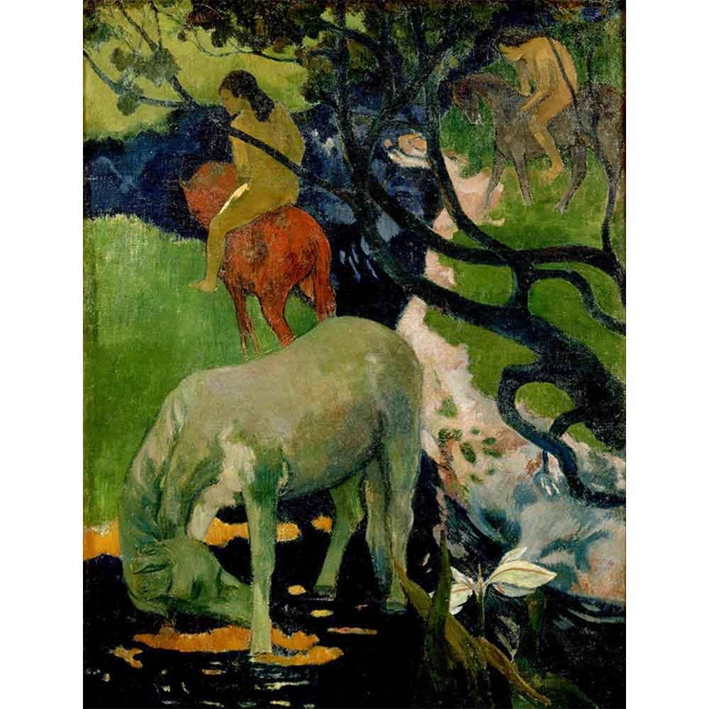 白い馬 【10号】 ポール・ゴーギャン 【 額縁が選べる 額入り 複製画 絵画 】