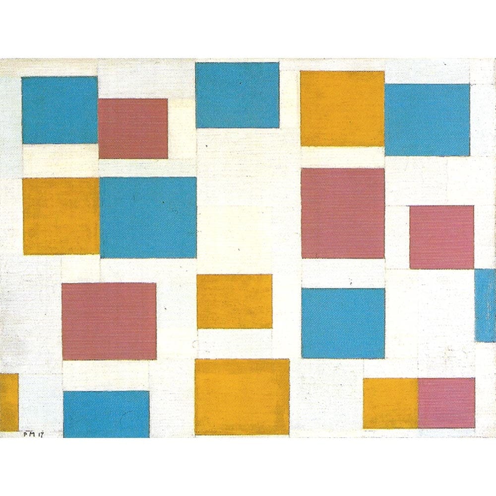 3つカラー面の構成 １ 【15号】 ピート・モンドリアン 【 額縁が選べる 額入り 複製画 絵画 】