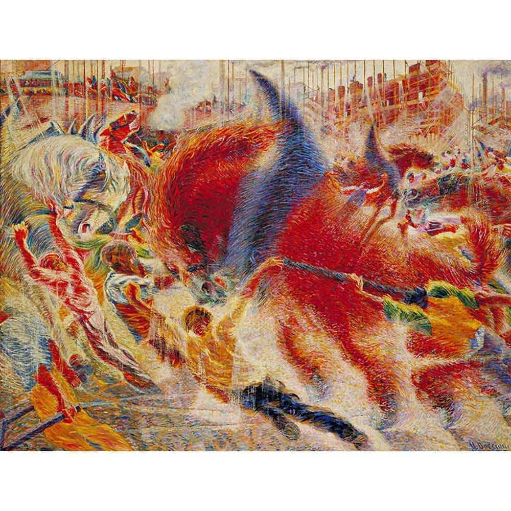 都市の成長 【15号】 ウンベルト・ボッチョーニ 【 額縁が選べる 額入り 複製画 絵画 】