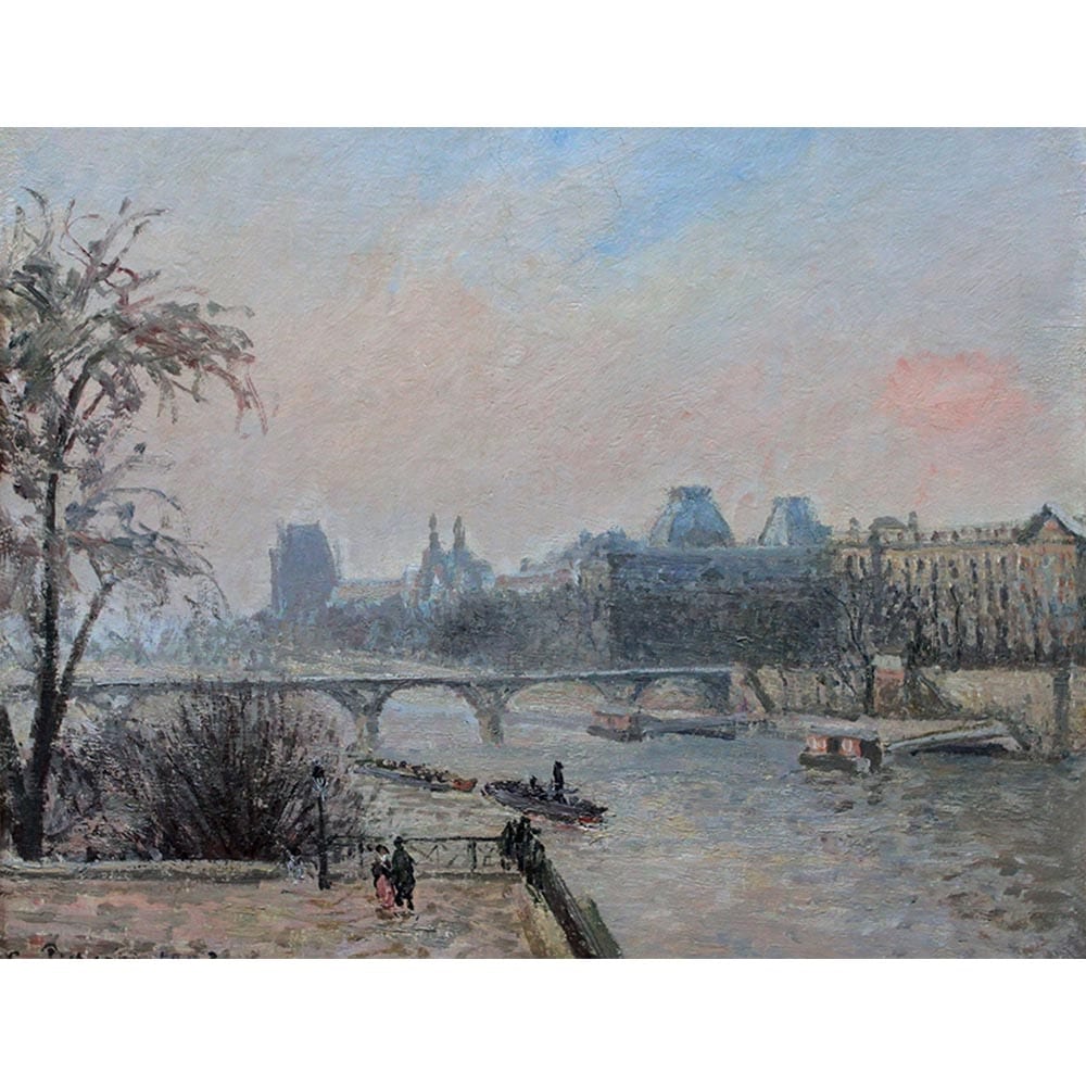 セーヌ川とルーブル 【15号】 カミーユ・ピサロ 【 額縁が選べる 額入り 複製画 絵画 】