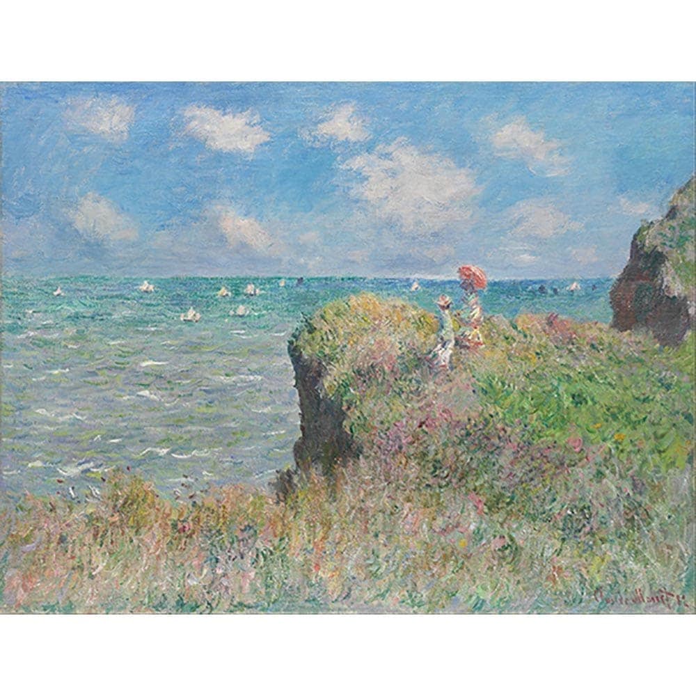 プールヴィルの断崖の上の散歩 【15号】 クロード・モネ 【 額縁が選べる 額入り 複製画 絵画 】