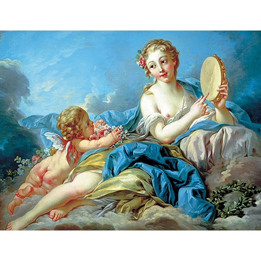 女神テルプシコラー 【15号】 フランソワ・ブーシェ 【 額縁が選べる 額入り 複製画 絵画 】