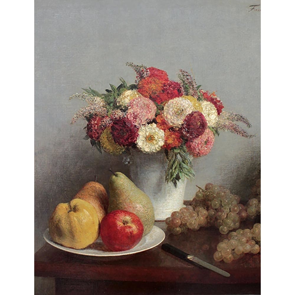 花と果物 【15号】 アンリ・ファンタン＝ラトゥール 【 額縁が選べる 額入り 複製画 絵画 】