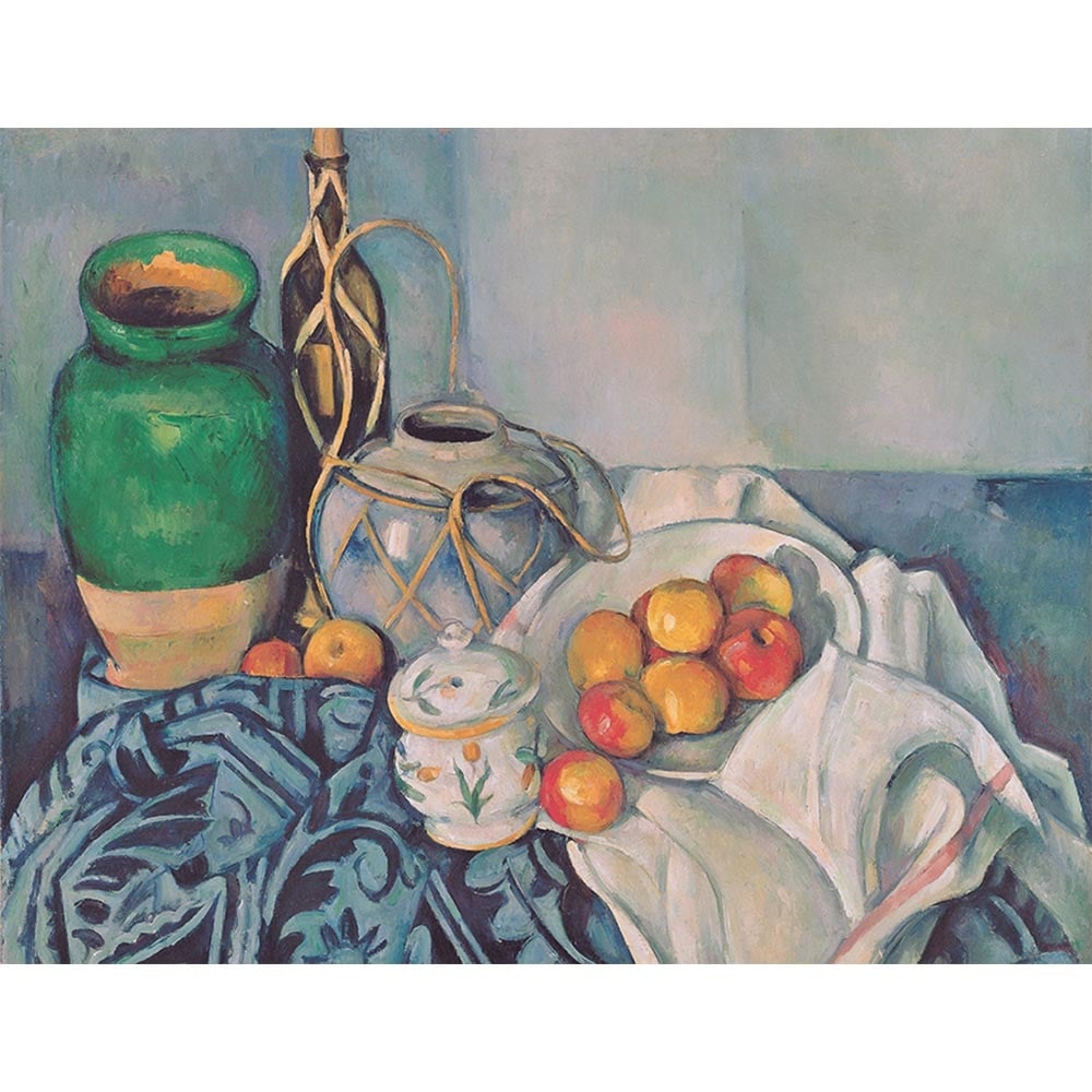 緑の瓶とリンゴのある静物 【15号】 ポール・セザンヌ 【 額縁が選べる 額入り 複製画 絵画 】