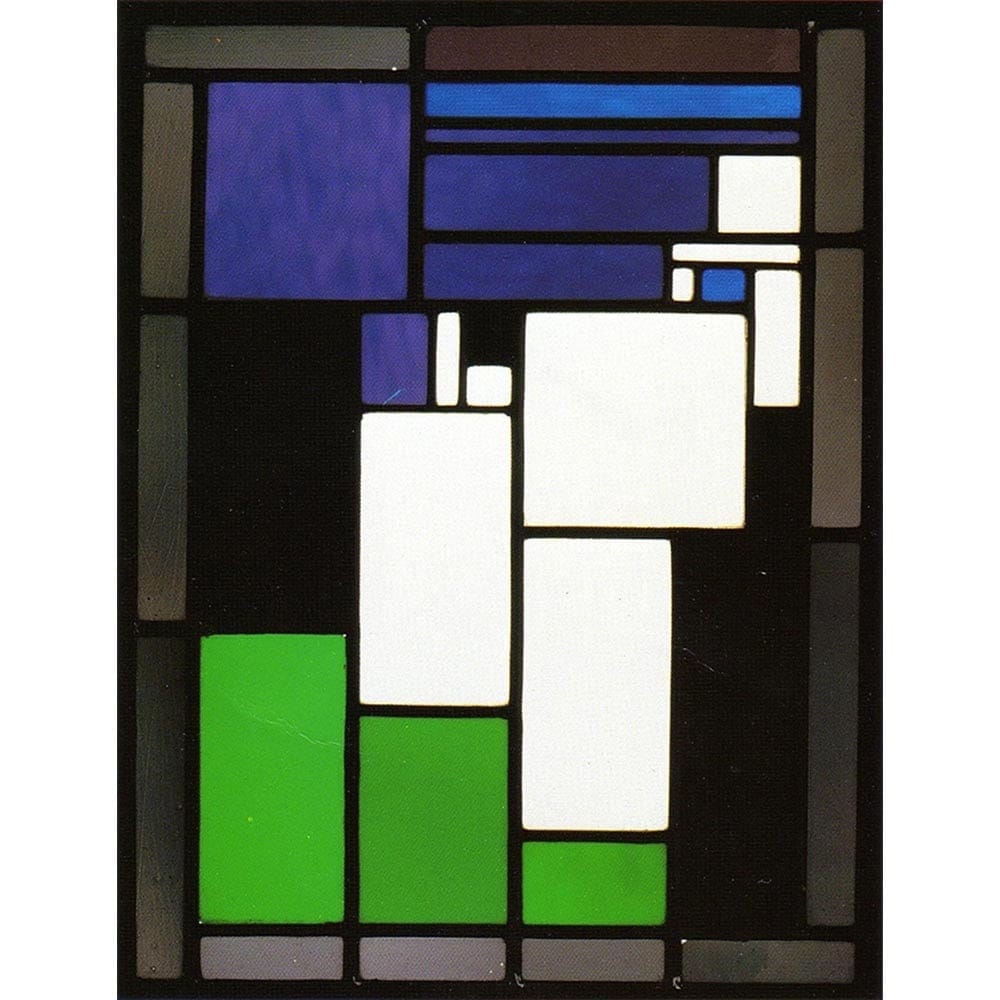 Stained glass composition Woman 【20号】 テオ・ファン・ドゥースブルフ 【 額縁が選べる 額入り 複製画 絵画 】
