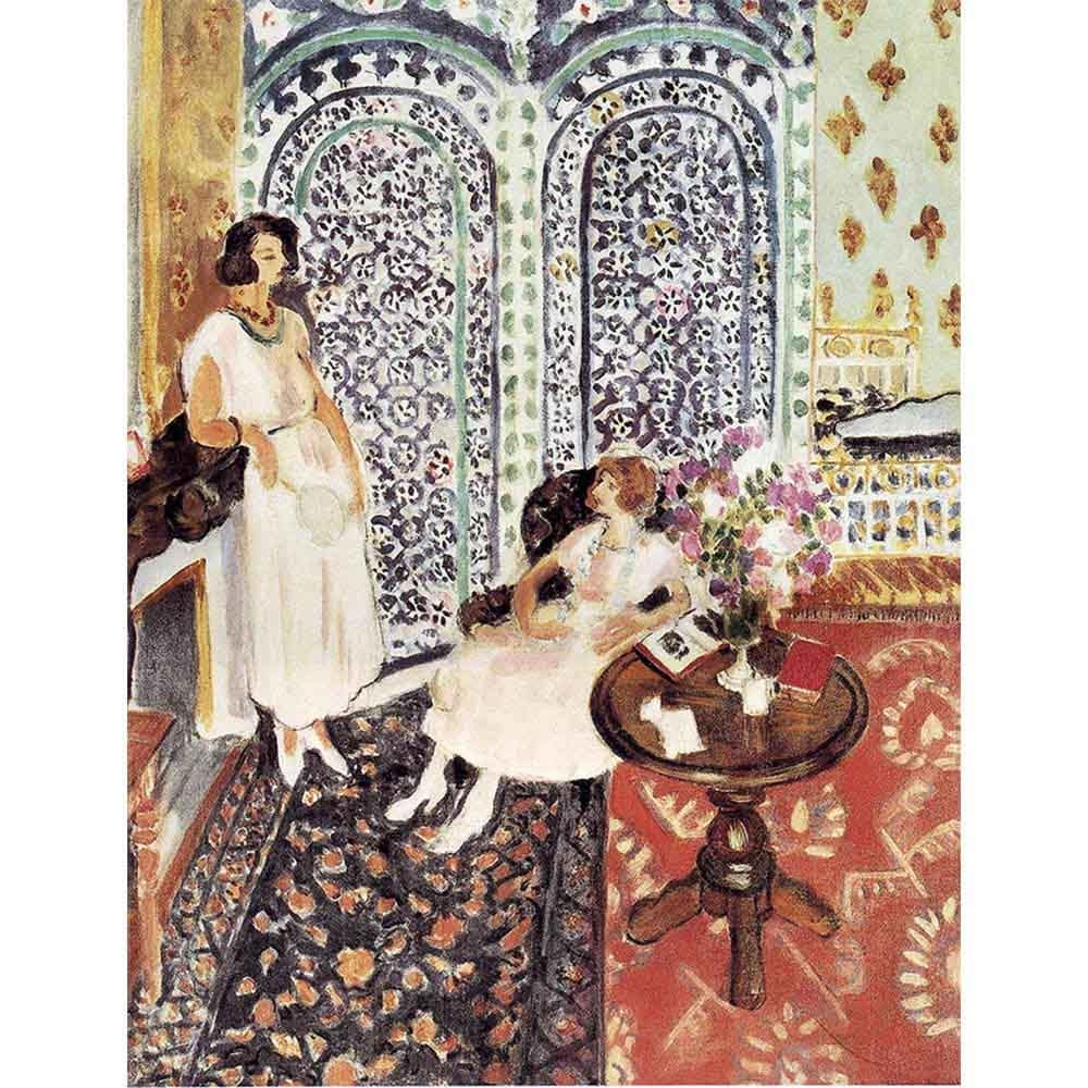 モル風の隠れ家と若い女性 【20号】 アンリ・マティス 【 額縁が選べる 額入り 複製画 絵画 】
