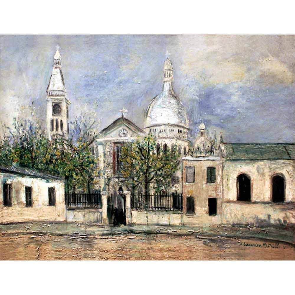 モーリス・ユトリロ、クリニャンクールの教会、希少な画集より、新品額装付 モーリス・ユトリロ、クリニャンクールの教会、希少な画集より、新品