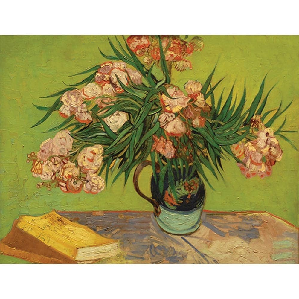 アンファン　額絵 キョウチクトウのある花瓶と本 【20号】 フィンセント・ファン・ゴッホ