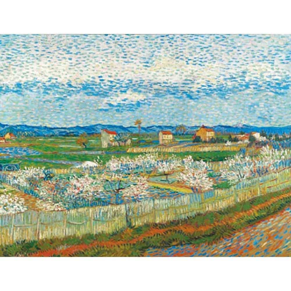 美品 フィンセント・ファン・ゴッホ「花咲く桃の木々」複製画 大作 大判 豪華額装 花咲く桃の木々 【20号】 フィンセント・ファン・ゴッホ 【 額縁