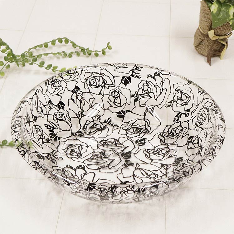 ブラックローズ アクリル 洗面器 3L