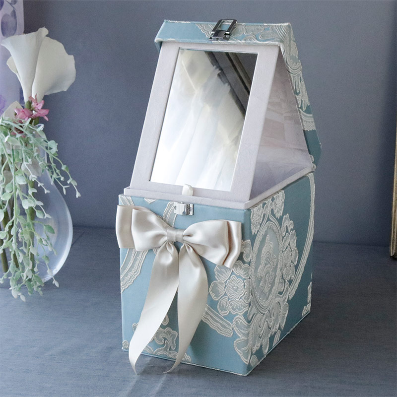 アクアフラワー 鏡付き メイクボックス オペラピンク/クラシックグレー