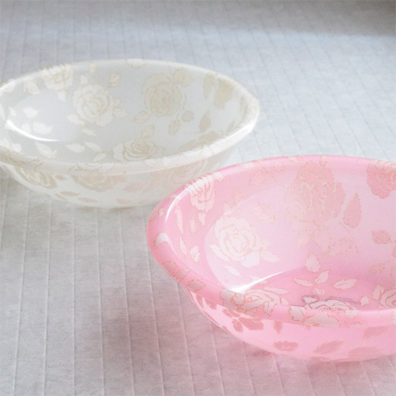 スウィートローズ 洗面器 1.5L アクリル ピンク/ベージュ