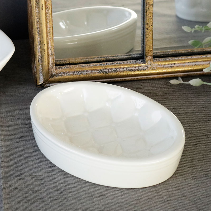 Matihilde M/マチルドエム 陶器 ソープディッシュ 白