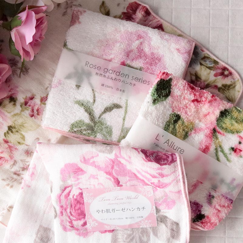 花柄 ハンカチ 4枚セット 日本製