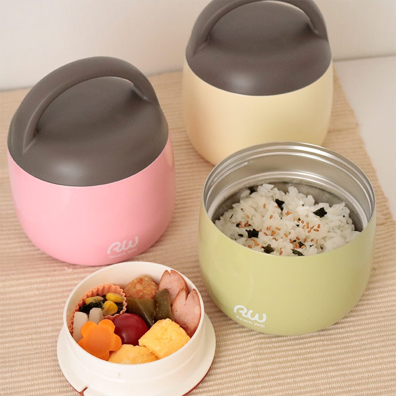 ステンレスランチポット 500ml  ピンク グリーン