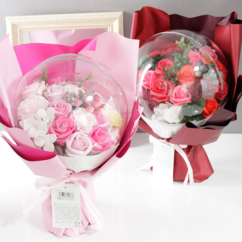 ソープフラワー 入浴剤 アクリルバルーンブーケ 花束