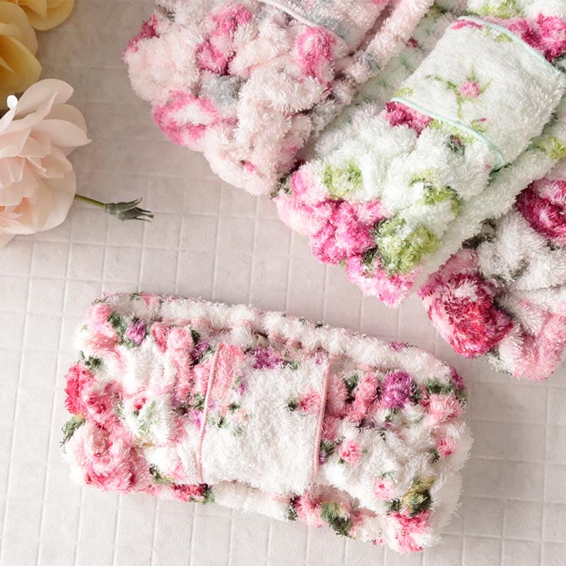 ヘアバンド パイル地 綿100% 日本製 花柄