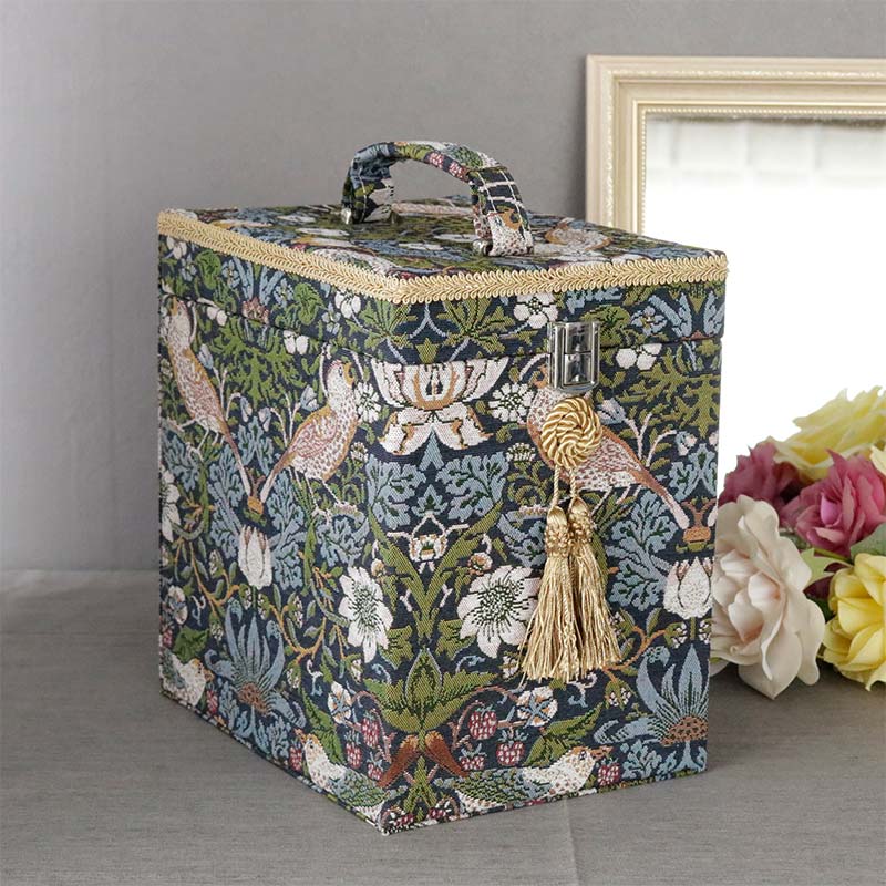 ロイヤルアーデン 鏡付き メイクボックス 花柄