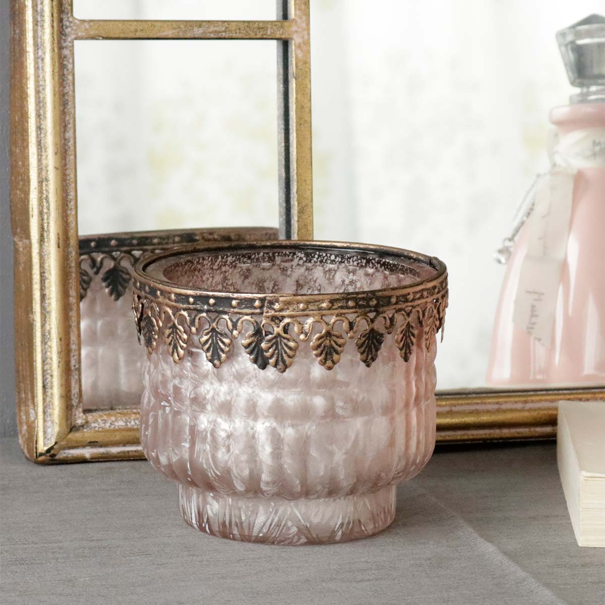 Mathilde M/マチルドエム キャンドルホルダー アンティーク調 ガラス