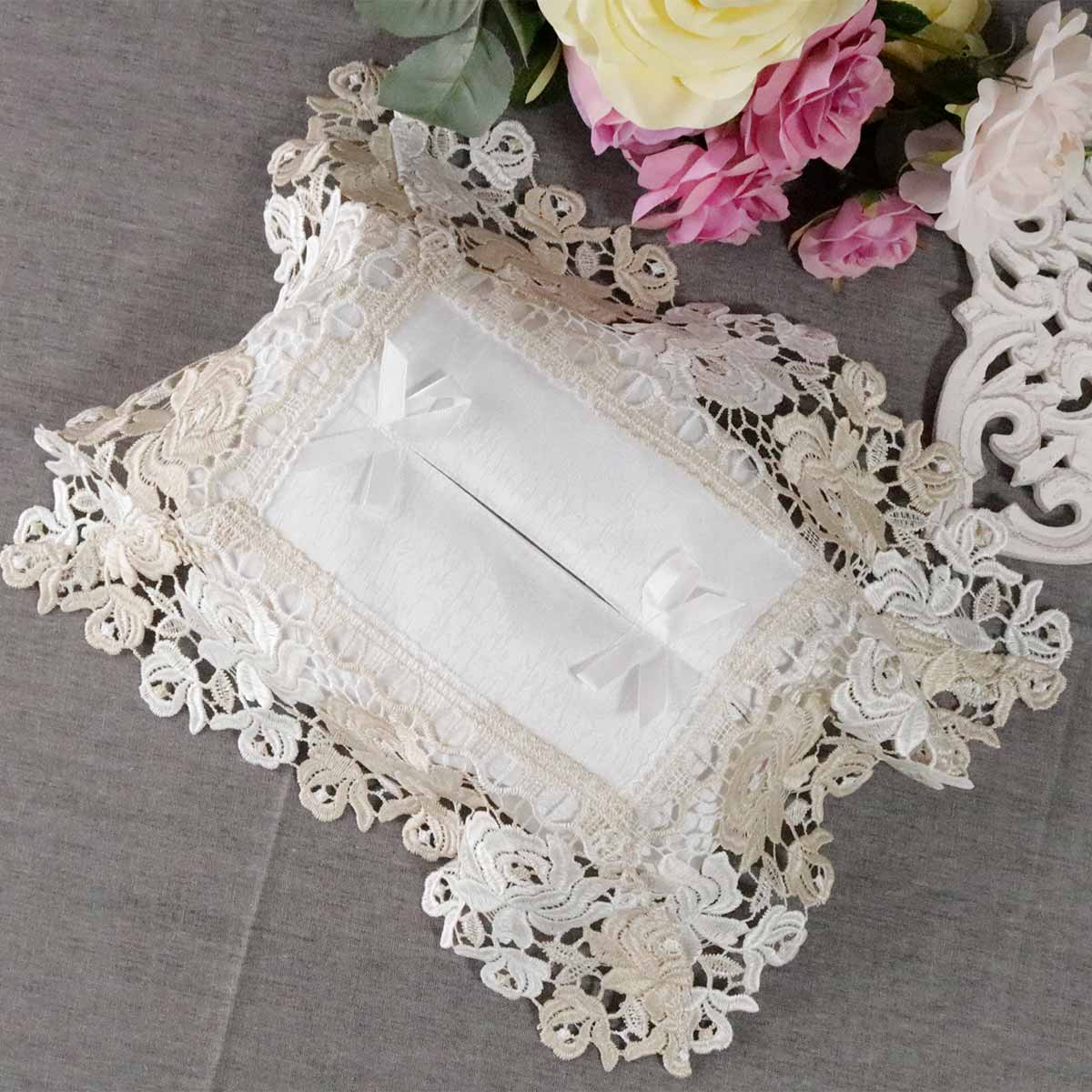 フレンチレース ティッシュケース 77591