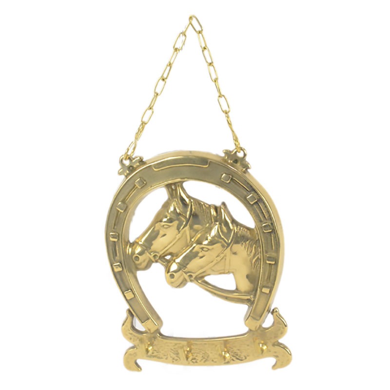 真鍮 キーフック 壁掛け 4連 馬 ゴールド 84395 イタリア製