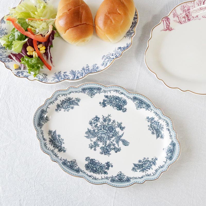 Toile Jouy トワルドジュイ オーバルプレート