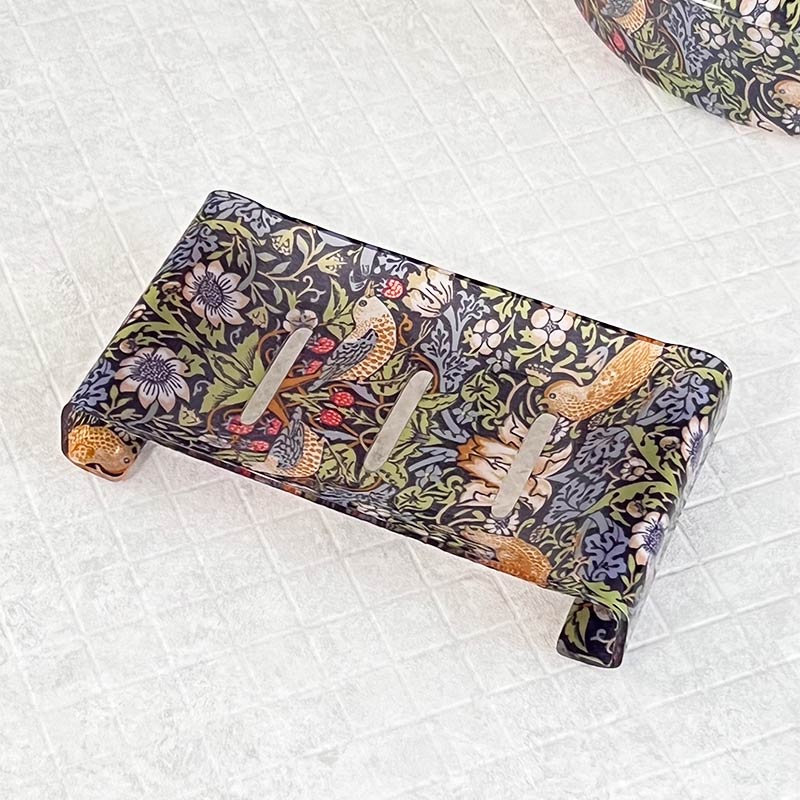 バード&ストロベリー アクリル ソープディッシュ