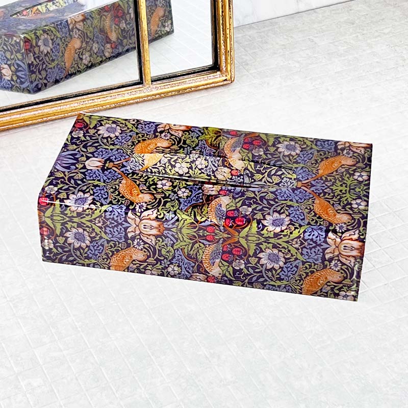 バード&ストロベリー アクリル ティッシュケース